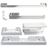 Kit Acessorio Banheiro Inox E Cromado 6 Peças Max Metalcromo Prateado Csmax