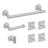 Kit Acessórios 7 Peças Para Banheiro Em Aço Inox 304 Premium
