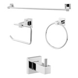 Kit Acessórios Aço Inox 4 Peças Cromado Dupla Fixação Nitro Metais