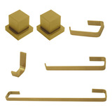 Kit Acessórios Banheiro Dourado Fosco 02 Acabamentos Deca Cor Dourado escuro