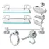 Kit Acessórios Banheiro Inox 5peças + 2 Porta Shampoo Reto