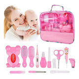 Kit Acessórios Cuidados Saúde Higiene Bebê Com Termômetro Cor Rosa Genérica 13pcs Baby Health Care Kit Rosa X 13