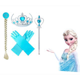 Kit Acessórios Frozen Elsa Ana Varinha Coroa Trança Presente