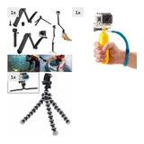 Kit Acessorios Gopro Hero 3 4 5 6 Black Session Bastão 3 Way