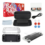 Kit Acessórios Nintendo Switch Oled 13 Em 1 Capa Case Cabo