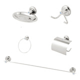 Kit Acessórios P Banheiro Aço Inox 5 Peças