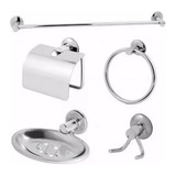 Kit Acessórios P Banheiro Aço Inox 5 Peças