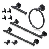 Kit Acessórios P Banheiro Embralumi Toalheiro 10 Pçs Preto