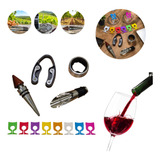Kit Acessórios P Vinho 12un Cortador Rolha Anel Marcadores
