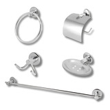 Kit Acessórios Para Banheiro 5 Peças Aço Inox De Parede Fixação Dupla Suportes Úteis Para Banheiro