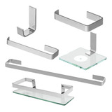Kit Acessorios Para Banheiro 6 Peças Cromado Completo