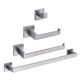 Kit Acessórios Para Banheiro Prata Inox 304 Porta Toalhas