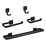 Kit Acessórios Para Banheiros 4 Peças 1 Cabide Lavabo Luxo