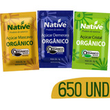 Kit Açúcar Cristal Mascavo Demerara Native Sachê 650un