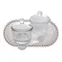 Kit Açucareiro, Meleira E Prato Oval Pearl Bolinhas - Wolff