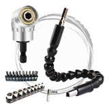 Kit Adaptador Angular Extensor Flexível Bits E Soquetes