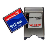 Kit Adaptador Compact Flash Pcmcia + Cf 512mb Sandisk + Nfe