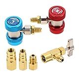 Kit Adaptador De Acoplador Rápido Ajustável R134A CA Com Válvula De Perfuração R134A Adaptador De Tanque R134A 2 Peças R12 R22 R502 Para R134a Adaptador De Conversão Para Mangueira De Carregamento