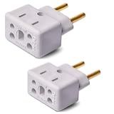 Kit Adaptador De Tomada Benjamin 10A 20A 2 E 3 Pinos Grosso Fino Bivolt 110V 250V 1 