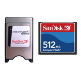 Kit Adaptador Pcmcia + Compact Flash 512mb Cf Sandisk