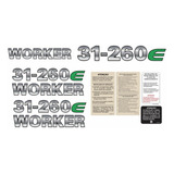 Kit Adesivo 3d Compatível Volkswagen 31 260e Worker Cmk107 Cor Emblemas 31 260e Worker Resinado Etiquetas