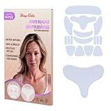 Kit Adesivo Anti Rugas Em Silicone Para Rosto E Colo- 17 Peças- Reutilizável E Lavável- Skin Care