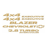 Kit Adesivo Chevrolet Blazer Executive 2.8 Resinado Dourado