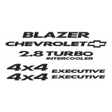 Kit Adesivo Chevrolet Blazer Executive 2.8 Resinado Preto