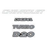 Kit Adesivo Chevrolet D20 Silverado Turbo Diesel Grafite