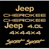 Kit Adesivo Compatível Cherokee Sport Dourado
