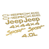 Kit Adesivo Compatível Dourado Resinado Cherokee