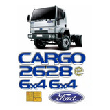 Kit Adesivo Compatível Ford Cargo 2628e 6x4 Emblema Kit74 Cor Resinado