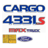 Kit Adesivo Compatível Ford Cargo 4331s Max Truck Emblema 91 Cor Padrão