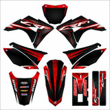 Kit Adesivo Crf 230f Gráfico Moto 0 20mm Carbono Biker Next Cor Preto
