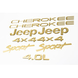 Kit Adesivo Dourado Resinado Jeep Cherokee Sport Branca Dr6