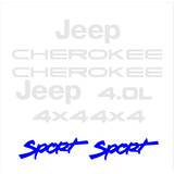 Kit Adesivo Emblema 3d Relevo Resinado Jeep Cherokee Sport Branca
