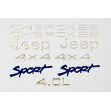 Kit Adesivo Emblema 3d Relevo Resinado Jeep Cherokee Sport