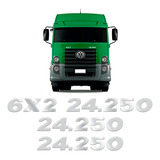 Kit Adesivo Emblema Caminhão Volkswagen 24.250 6x2 Resinado