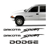 Kit Adesivo Emblema Lateral Traseiro Dodge Dakota Sport Pre