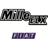 Kit Adesivo Emblema Mille Elx + Fiat Para Fiat Uno Resinado