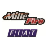 Kit Adesivo Emblema Mille Fire + Fiat P/ Fiat Uno Resinado