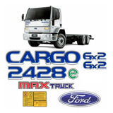 Kit Adesivo Emblema Resinado Ford Cargo 2428e Max Truck 