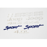 Kit Adesivo Emblema Resinado Jeep Cherokee Sport Cromado