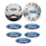 Kit Adesivo Emblema Resinado Roda Ford 1,4x3,4 Cm 5und Cl22