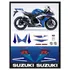 Kit Adesivo Emblema Suzuki Gsxr 750 2007 Azul E Branca