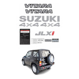 Kit Adesivo Emblema Suzuki Vitara 4x4 Jlxi Em Prata Cor Padrão