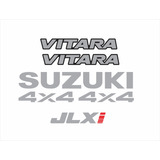Kit Adesivo Emblema Suzuki Vitara 4x4 Jlxi Em Prata