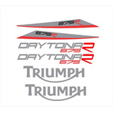 Kit Adesivo Emblema Triumph Daytona 675r Preta 2013 2017