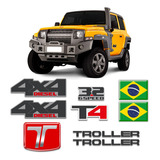 Kit Adesivo Emblema Troller T4 3 2 6 Speed 4x4 2016 Amarelo Cor Padrão