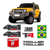 Kit Adesivo Emblema Troller T4 3.2 6 Speed 4x4 2016 Amarelo Cor Padrão